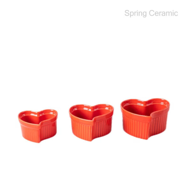 Heart shape saucers and tea pot set - Image 3
