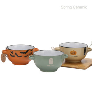 Halloween design double ear bowl soup bowl