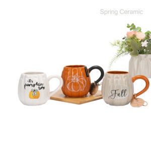 Pumpkin shape mug