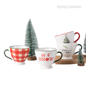 Christmas color rim and handle design mug