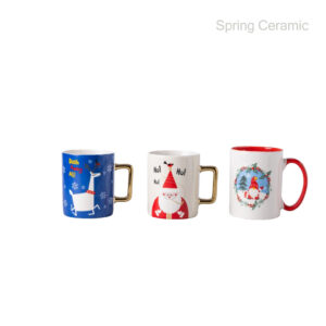 Christmas design mug with electroplate handle