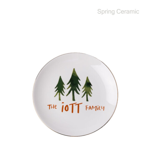 Christmas design plate with real gold rim