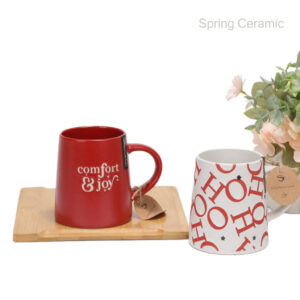 400ml ceramic mug with the words"comfort&joy","HOHO"