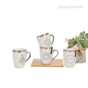 Ceramic mug with electroplate gold handle
